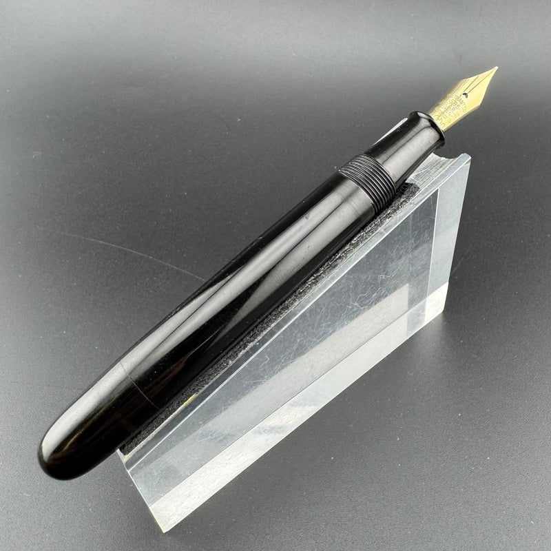 Yugo Black Ebonite Eyedropper Fountain Pen 14K Gold G.K. 40 Fine Nib