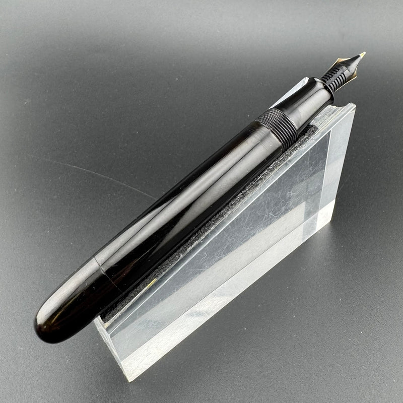 Yugo Black Ebonite Eyedropper Fountain Pen 14K Gold G.K. 40 Fine Nib