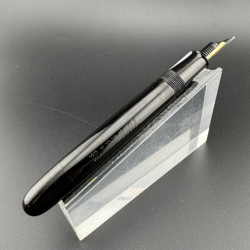 Yugo Black Ebonite Eyedropper Fountain Pen 14K Gold G.K. 40 Fine Nib