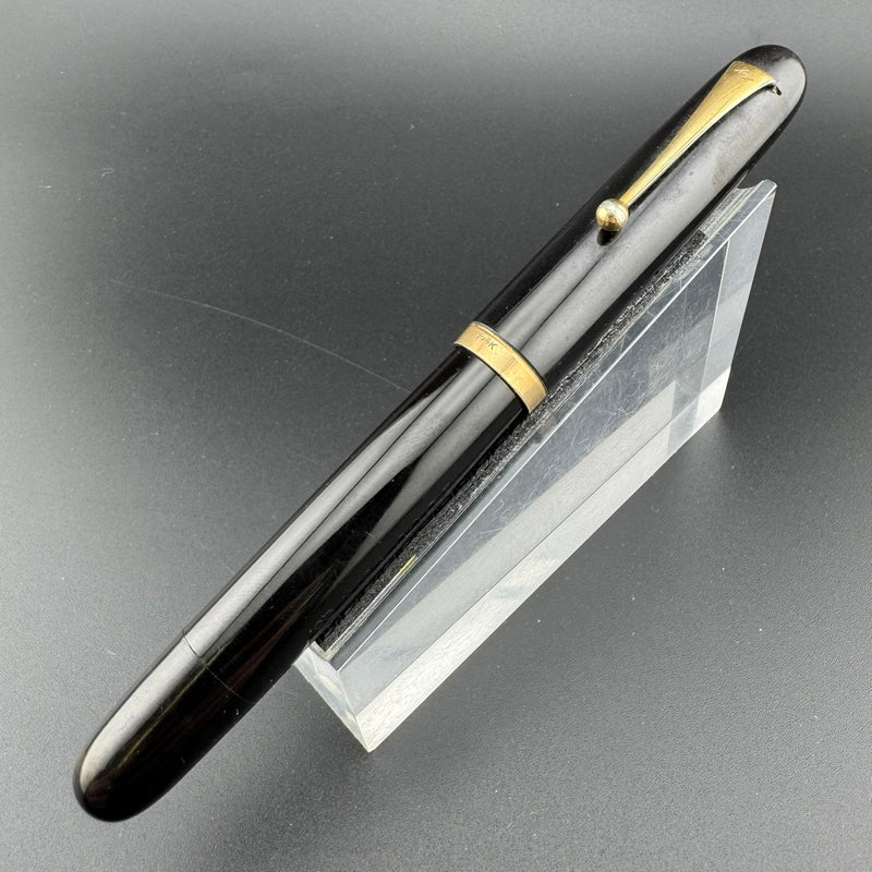 Yugo Black Ebonite Eyedropper Fountain Pen 14K Gold G.K. 40 Fine Nib