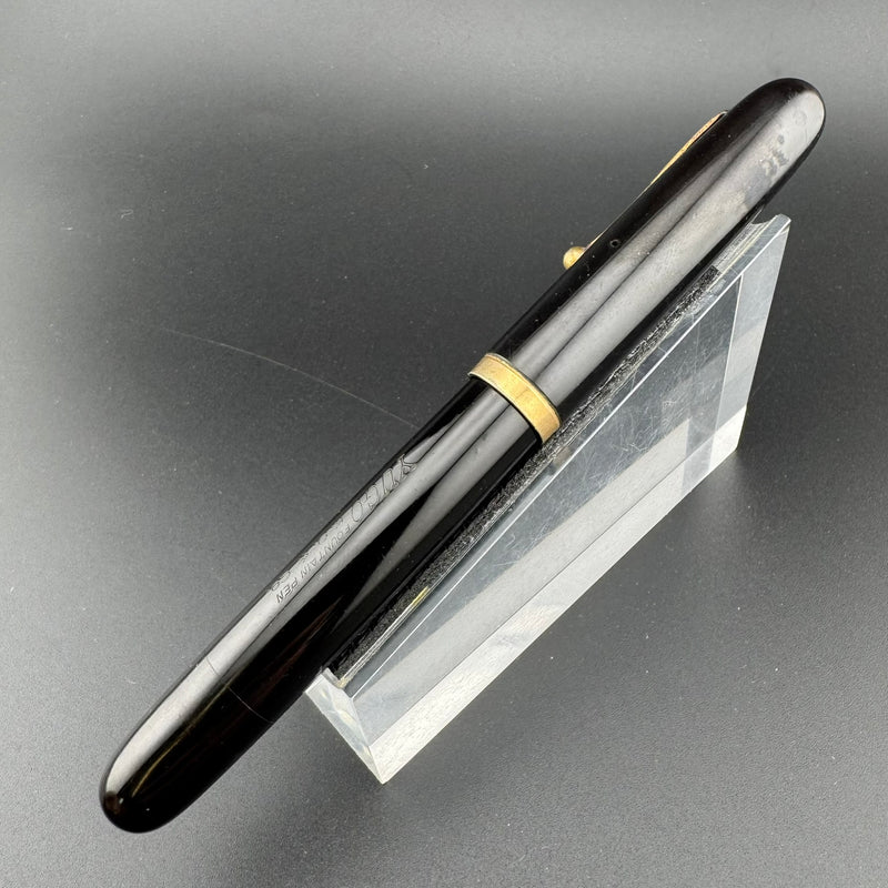 Yugo Black Ebonite Eyedropper Fountain Pen 14K Gold G.K. 40 Fine Nib