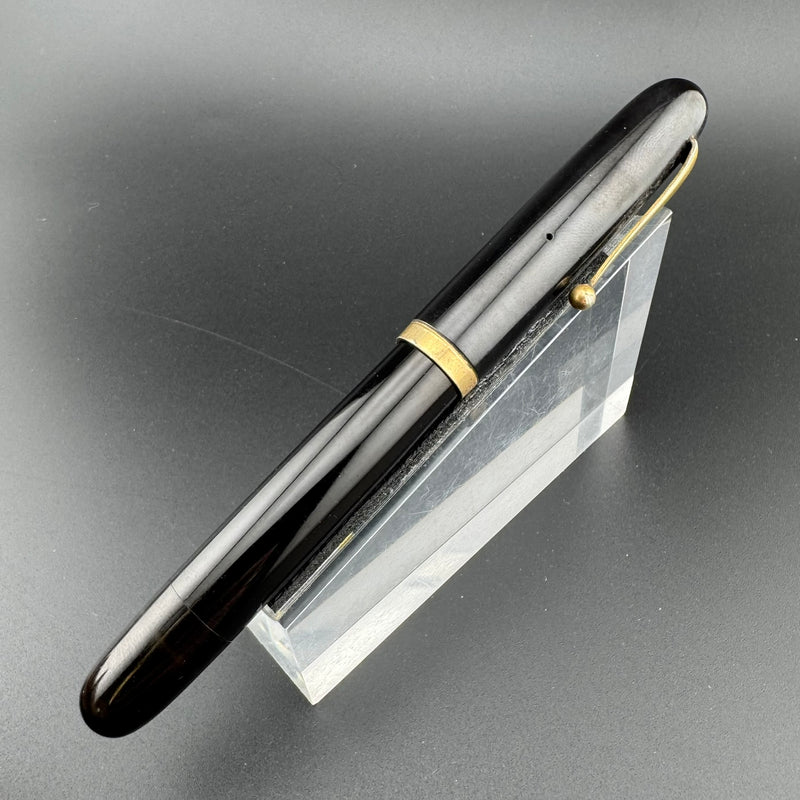 Yugo Black Ebonite Eyedropper Fountain Pen 14K Gold G.K. 40 Fine Nib