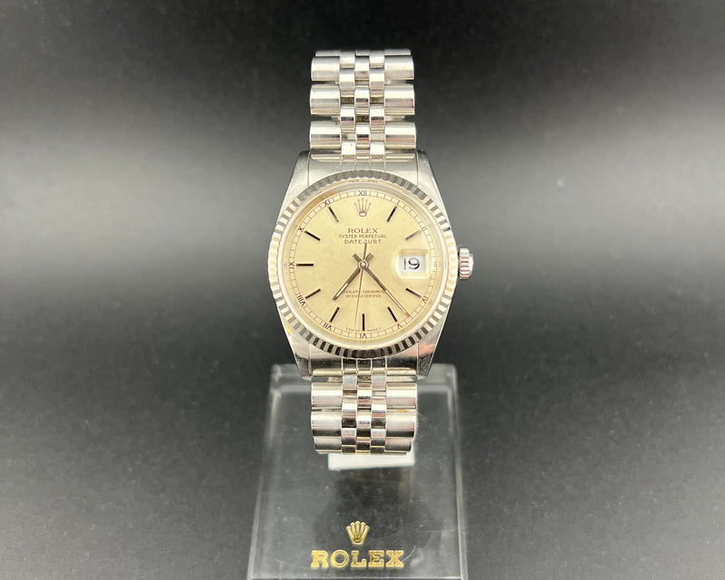 Rolex Oyster Perpetual Datejust Ref 16234 Automatic Watch Fluted Bezel