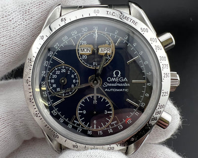 Omega Speedmaster 3521.80 Triple Date Blue Dial Chronograph Watch