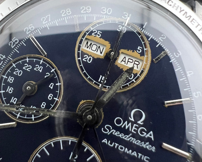 Omega Speedmaster 3521.80 Triple Date Blue Dial Chronograph Watch