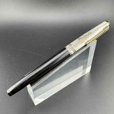 Platinum 18K Silver & Black Fountain Pen 18K Gold Soft Fine Nib
