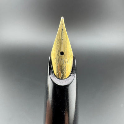 Kumiai Black & Gold Resin Fountain Pen 14K Gold Extra-Fine Nib
