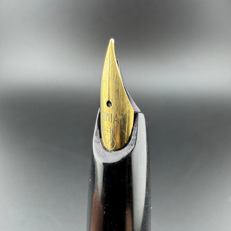 Kumiai Black & Gold Resin Fountain Pen 14K Gold Extra-Fine Nib