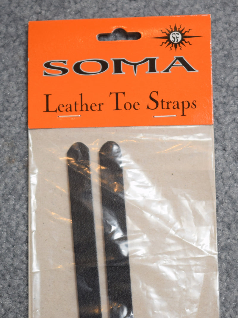 Soma Leather Toe Straps - Black