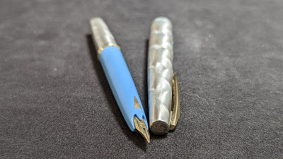 Sailor NOS Pocket Pen Light Blue Silver 21k #2 Fine Nib
